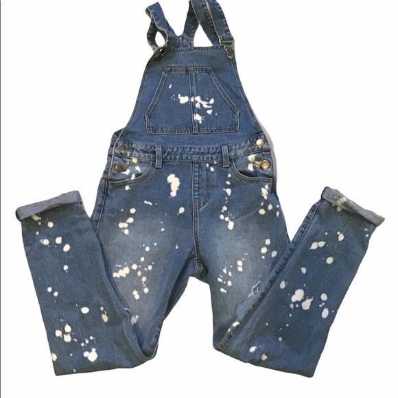 Forever 21 Pants - Forever 21 denim overalls, white splatter paint